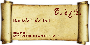 Bankó Ábel névjegykártya