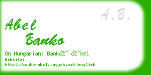 abel banko business card